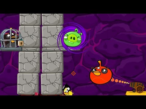 Angry Birds Cannon Hacked 3 - EXPLODE ALL THE STONE AND HIT PIGGIES TO RESCUE TEAM BIRDS!