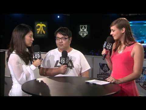 XiaoWeiXiao surrounded by girls talks LMQ performance and Fnatic vs SSB | S4 Worlds 2014
