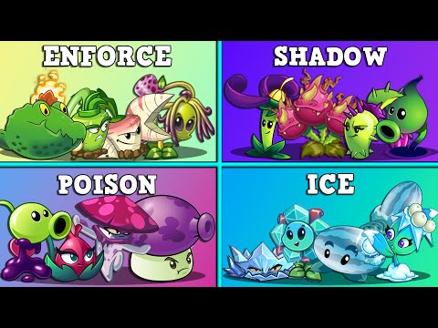 4 Best Team ENFORCE x SHADOW x POISON x ICE Battlez - Who Will Win? - PvZ 2 Teams Plant Tournament