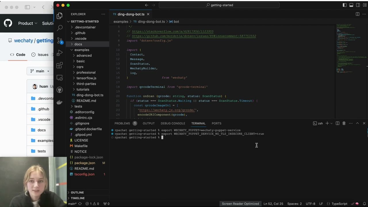 Wechaty Getting Started tutorial -- ding-dong-bot