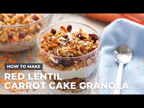 Red Lentil Carrot Cake Granola Recipe #LoveLentils
