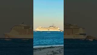 Views of the cruise ship from Costámbar beach DR #travel #dominicanrepublic #beaches #travelvlog