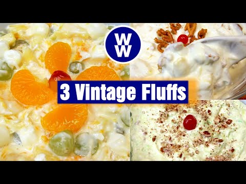 3 Easy Vintage Fluff Salads🍊🍍🥨🍒 | WW friendly (Weight Watchers) Ambrosia, Pistachio & Pretzel Fluffs