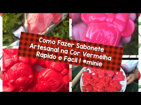 Como fazer Sabonete Artesanal na cor Vermelho Morango #sabonetefacil #vermelhomorango #diy #saboaria