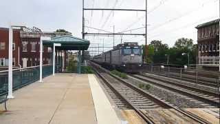 preview picture of video 'Amtrak Northeast Corridor bypassing Chester Station 8/19/12'