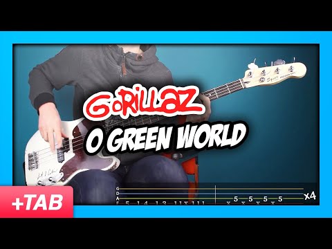 Gorillaz - O Green World | Bass Cover with Play Along Tabs