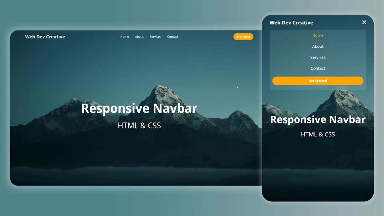 How To Create a Responsive Navbar Using HTML & CSS | Step By Step Tutorial
