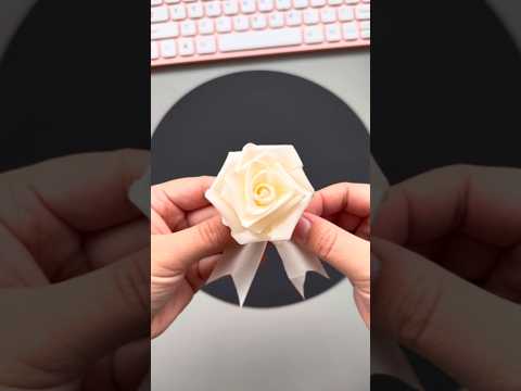 Magic Pull Ribbon Rose 🌹✨ | Easy & Beautiful DIY! #shorts #diy #CraftIdeas #CreativeArt #rose