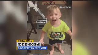 Toddlers response to not getting a goodbye kiss fr