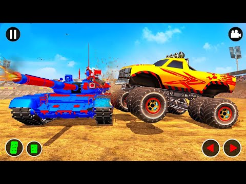 Tank and Monster Truck Derby Demolition Crash Stunt - Monster Truck Game.