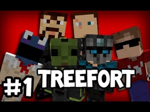 Minecraft: Tree Fortress w/ Creatures - Part 1: Clusterfudge