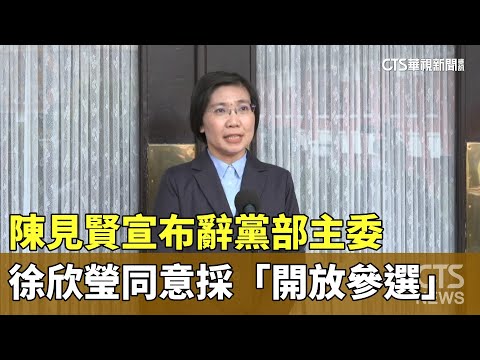 陳見賢宣布辭黨部主委　徐欣瑩同意採「開放參選」
