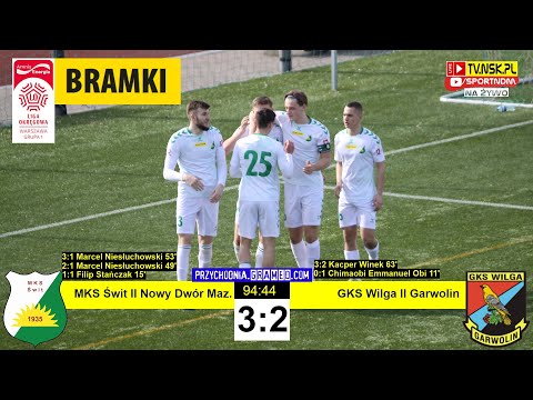 tv.nsk.pl [bramki] MKS Świt II Nowy Dwór Maz. - GKS Wilga II Garwolin 3:2 (1:1) 2023-03-19 g. 12:15