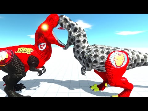 THOR T- REX VS SUPERMAN T-REX DEATH RUN -  Animal Revolt Battle Simulator ARBS