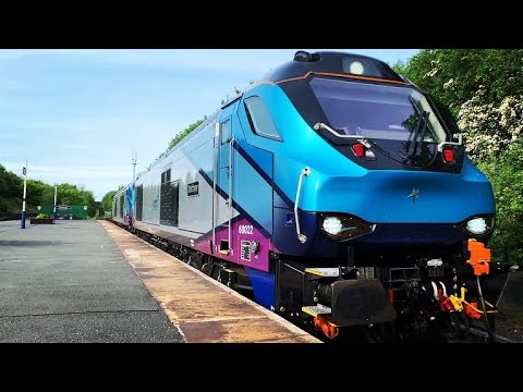 Transpennine 68’s: 68032 and 68029  coast past Denton on 0Z75