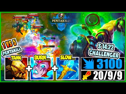 SINGED TOP 1 VS 5 PENTAKILL S14.22 BUT MY POISON TRAIL MELTS EVERYTHING ALIVE ! (TRIPLE BURN BUILD)