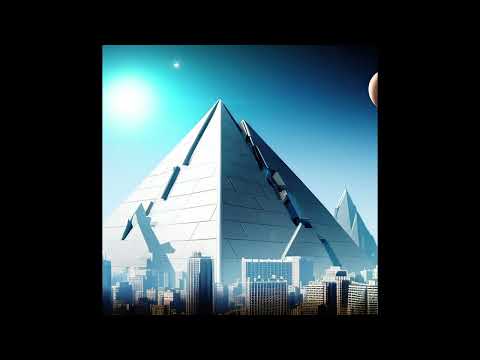 Futuristic pyramids and city - generative ai