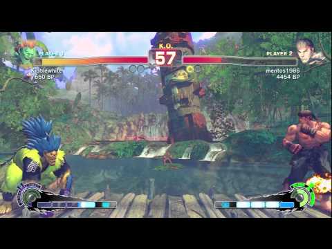 SSF4: Kibbelwhite (Blanka) VS mentos (Ryu)