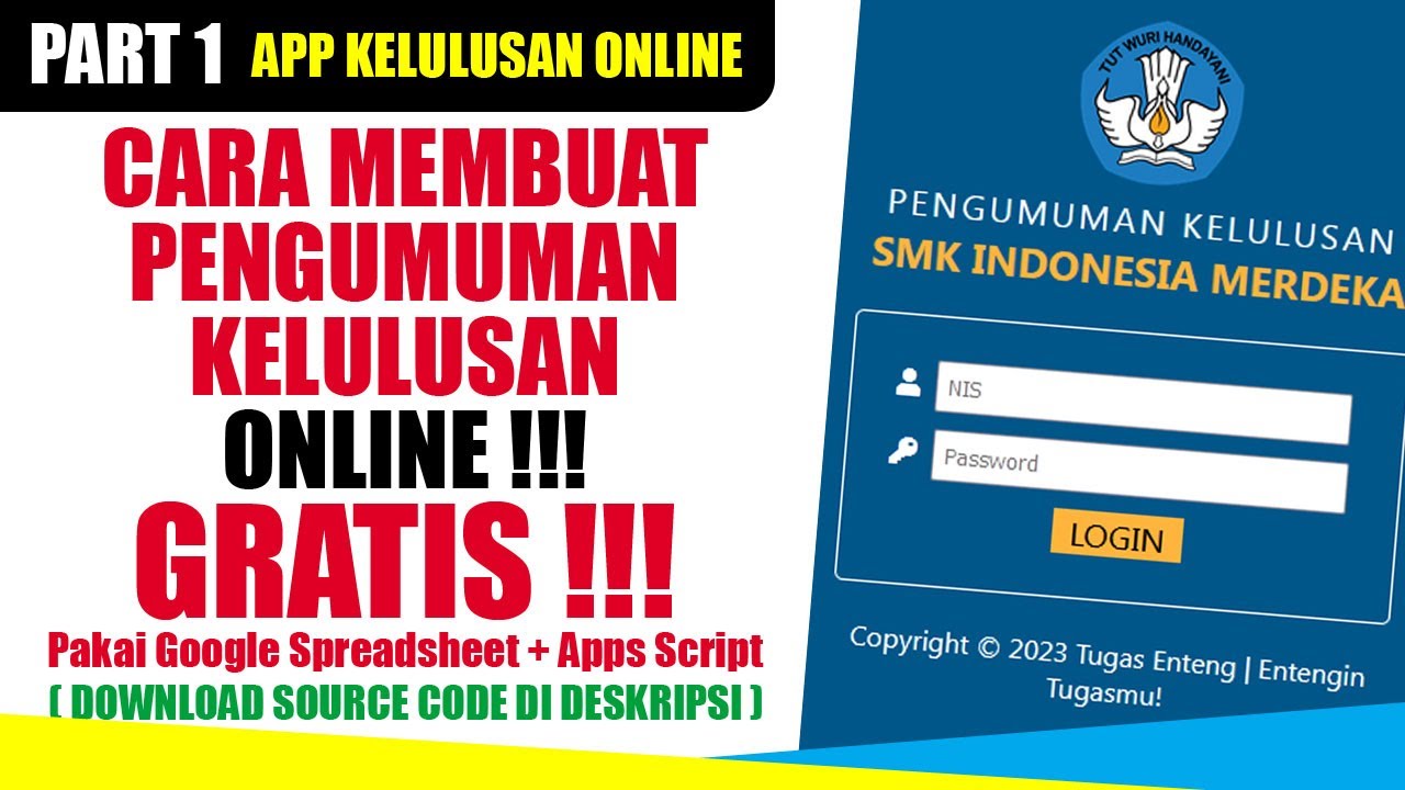 SOURCE CODE PENGUMUMAN KELULUSAN ONLINE | GOOGLE SPREADSHEET + APPSCRIPT