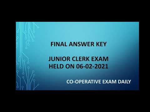 Final Answer key Junior clerk exam held on 06-02-2021
