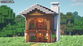 Minecraft : How to build a Easy Survival Wooden House Tutorial 🎨 (#17)