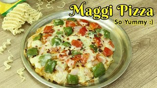 Maggi Pizza without oven, Maggi Noodle Pizza Recipe