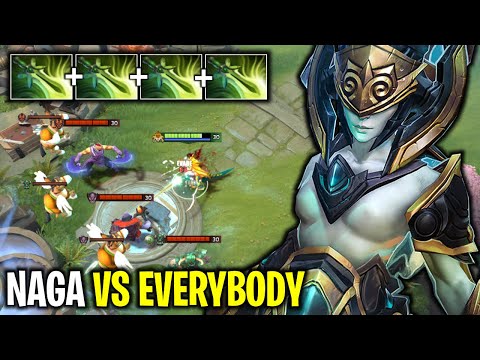 NAGA SIREN VS EVERYBODY INSANE BUILD 4x BUTTERFLY NAGA SIREN VS ANTI MAGE | DOTA 2