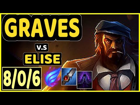 MINERVA (GRAVES) vs ELISE - 8/0/6 KDA JUNGLE CHALLENGER GAMEPLAY - BR