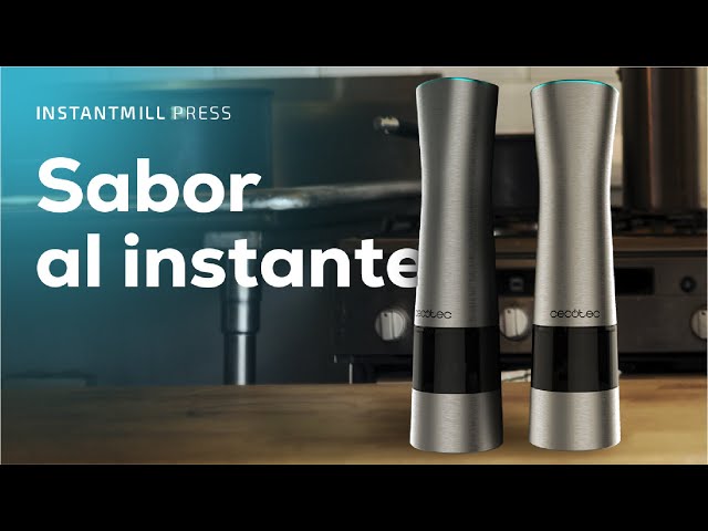 Moulin à épices Cecotec InstantMill Press Duo acier inox LED 2 pièces video