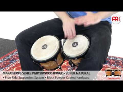 Meinl FWB190SNT-M 6 3/4" and 8" Marathon Series Wood Bongos in Super Natural w/ Video image 2