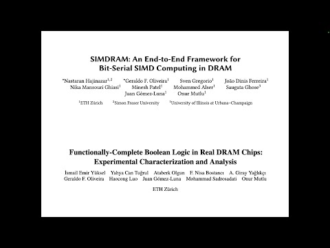 Seminar in Comp. Arch. - L9: SIMDRAM and Functionally-Complete Boolean Logic in DRAM (Spring 2024)