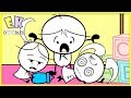 Ryan babysits Twin Emma & Kate - EK Doodles Funny Animation for kids!
