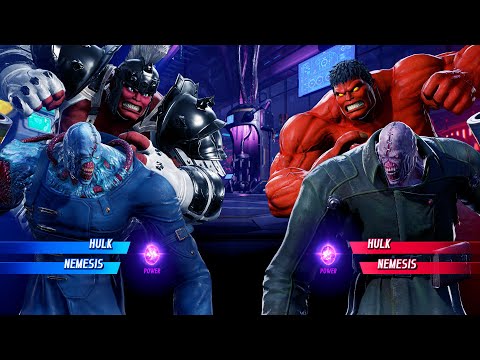 Gladiator Hulk & Nemesis vs Red Hulk & Nemesis (Very Hard) - Marvel vs Capcom | 4K UHD Gameplay