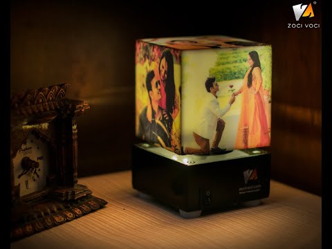 Acrylic + Laminated Printing Zoci Voci Nostalgia - Personalized Mini Cube Rotating Lamp