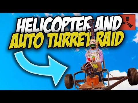 SOLO RAIDING with my HELICOPTER and AUTO TURRET! - Rust Solo #3