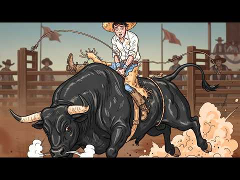 The Lazy Guy Who Rode the Most Dangerous Bull❗️