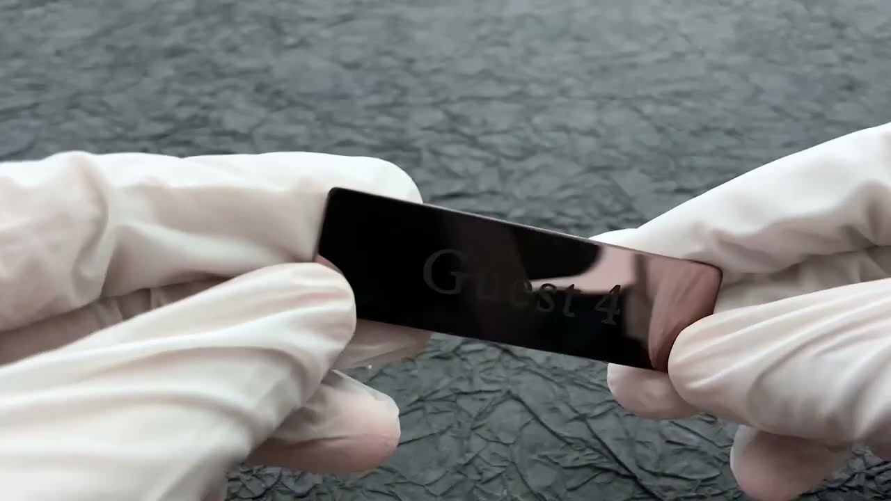 1782 - Stainless Steel Laser Logo Rose Gold Square Magnet Badge