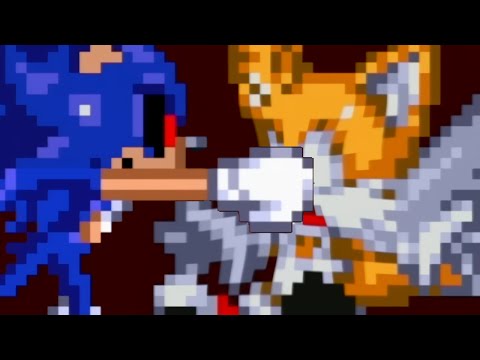Sonic.exe punches Tails in the Face.