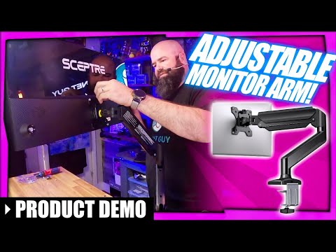 Under $30 Gas Strut Monitor Arm by Huanuo - a MUST buy desktop item!