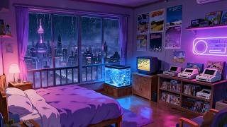 Midnight Neon Dreams ✨ Peaceful City Rain & Sleepy Lofi Music ✨
