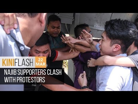 Najib supporters clash with protestors | KiniFlash - 22 Mar
