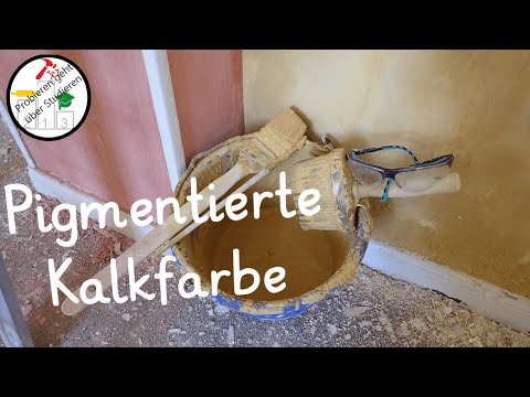 🟡🔴 Pigmentierte Kalkfarbe herstellen und verstreichen 🧹