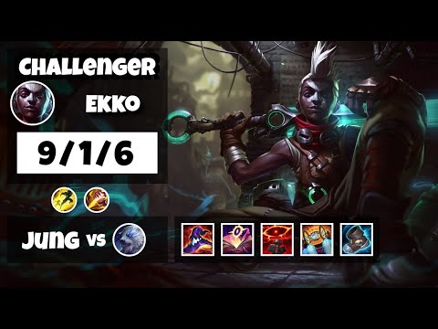 Ekko vs Volibear EU Challenger JUNGLE (9/1/6) - v11.10