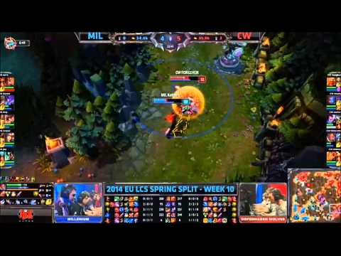 Fail Top Gank MIL vs CW  FORGIVEN LCS 2014 EU Spring W10D1 + EUCS Spring 2 Finals