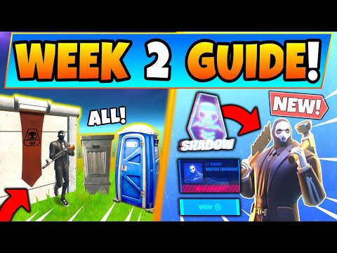 Fortnite SHADOW SAFE HOUSES & WEEK 2 CHALLENGES GUIDE! Brutus Briefing in Battle Royale Season 2