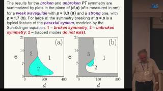 Boris Malomed-  PT symmetry in optics beyond the paraxial approximation