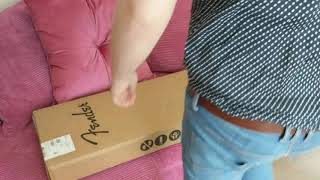 Video thumbnail for UNBOXING! Fender Deluxe Roadhouse Stratocaster in Olympic White 2016 Model by Phil Sinclair Music