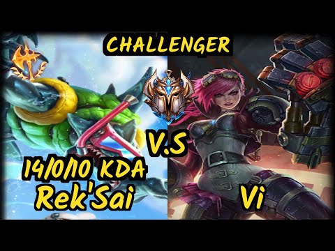 OPT Dardoch (REK'SAI) vs VI - 14/0/10 KDA JUNGLE CHALLENGER GAMEPLAY - NA