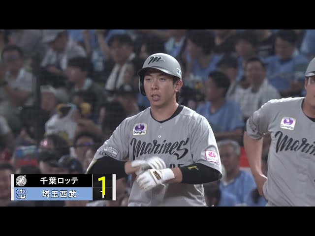 【3回表】見事なインコース捌き!! マリーンズ・寺地隆成 上手くライト前に運ぶタイムリーヒット!! 2025年8月2日 埼玉西武ライオンズ 対 千葉ロッテマリーンズ