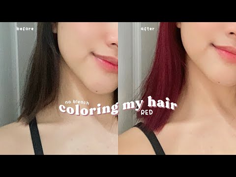 dyeing my hair RED without bleach 🌹| bremod